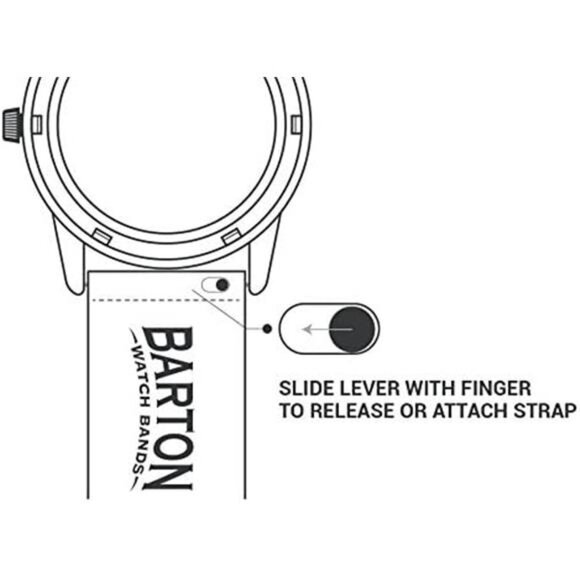 Quick Release - Top Grain Leather Watch Band Strap - Choice of Width